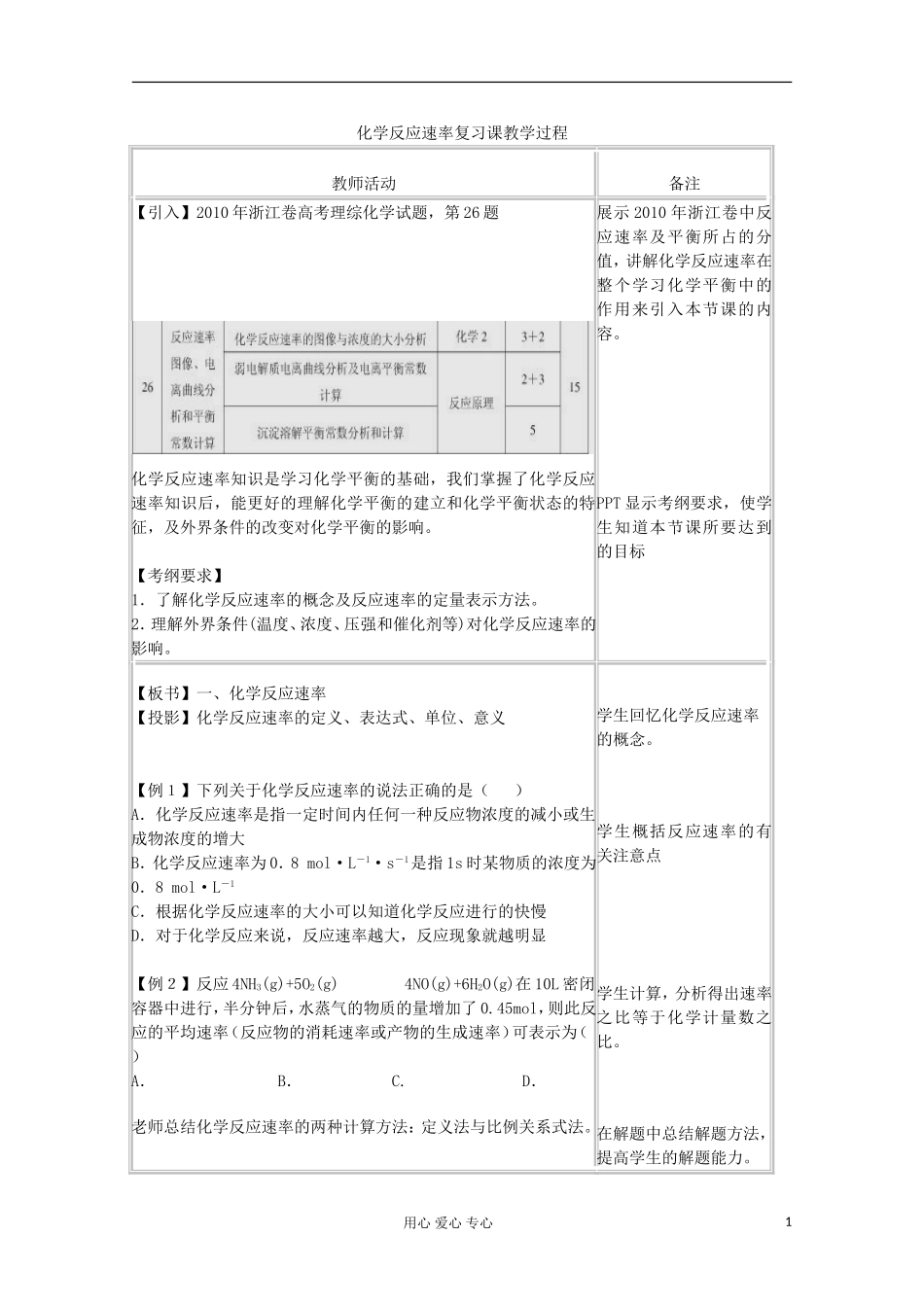 高中化学-2.1化学反应速率教案-新人教版修修4_第1页
