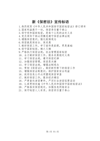 新《保密法》宣传标语