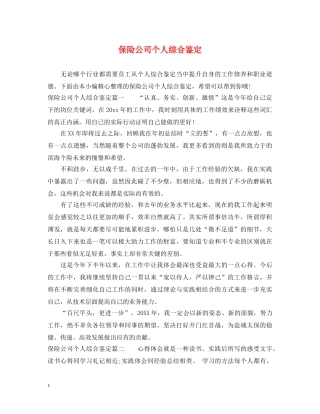 保险公司个人综合鉴定2 