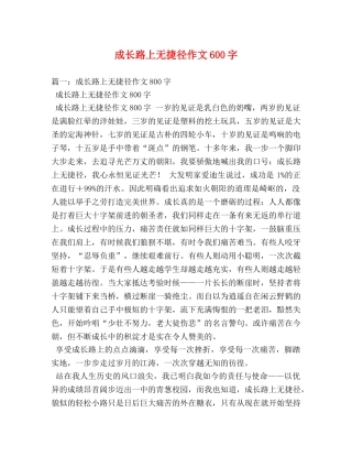 成长路上无捷径作文600字 
