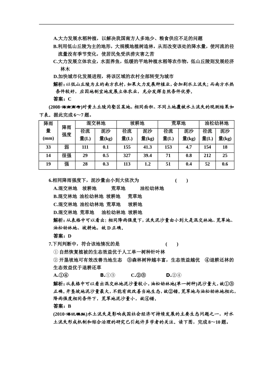 海南省2011年高考地理一轮复习-第三部分-10.1中国黄土高原水土流失的治理-中图版_第2页
