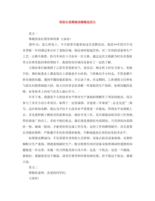班组长竞聘演讲稿精选范文 
