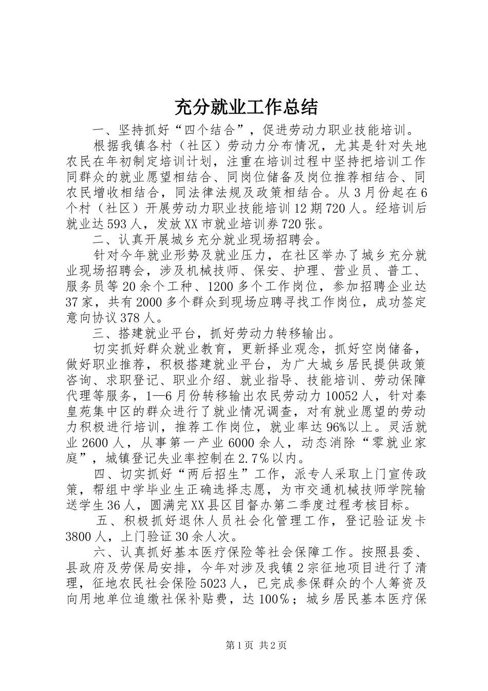 充分就业工作总结_第1页