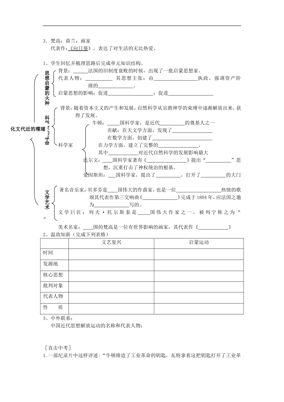 江苏省东台市九年级历史上册《世界近代史(3)》复习讲课稿5-北师大版_第2页