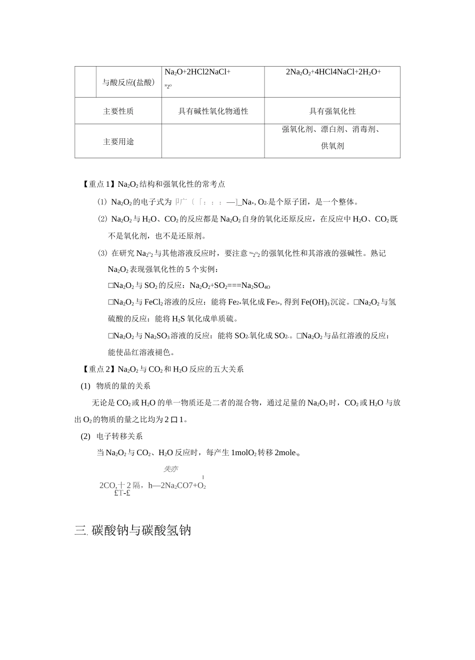 高中化学一轮复习金属元素(钠、铁)知识点总结_第3页