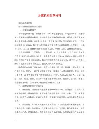 乡镇机构改革材料