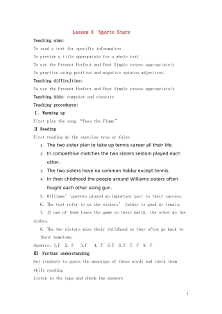 Unit-2-Lesson-3--Sports-Stars教案-北师大版必修1