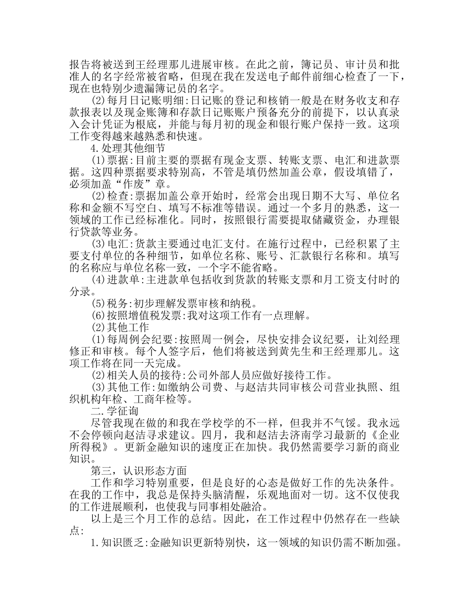 财务会计试用期工作参考总结（通用） _第2页