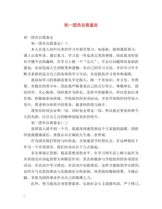 初一团员自我鉴定 (2) 