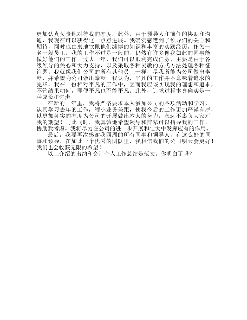 出纳会计个人工作参考总结范文（通用） _第2页