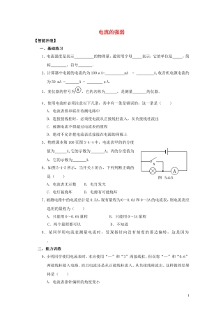 【决胜】八年级物理专题指导-电流的强弱(无答案)