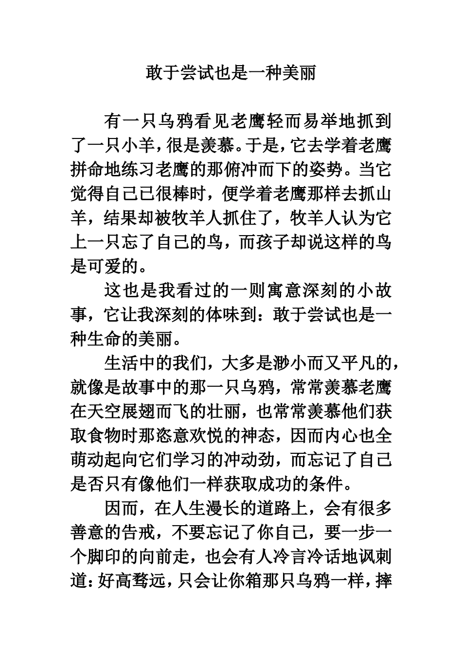 敢于尝试也是一种美丽_第1页