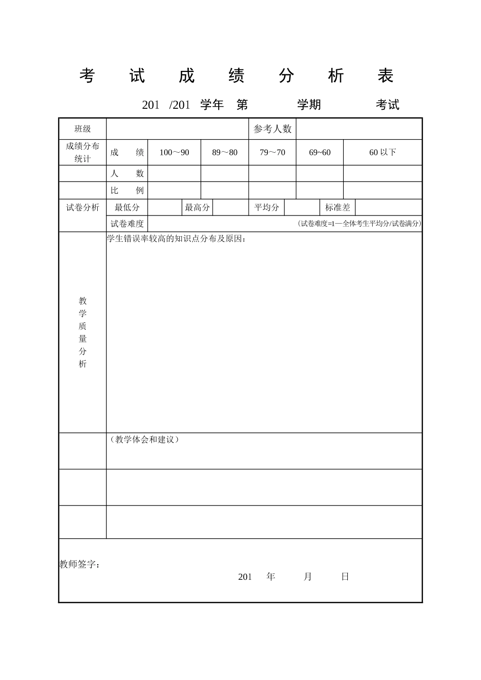 学期学生成绩分析表_第1页
