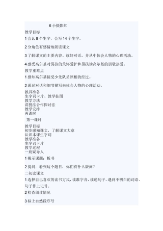 《小摄影师》教学设计