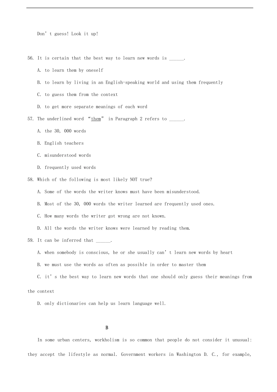 江苏省2014届高三英语一轮复习-阅读理解攻略训练(13)_第2页