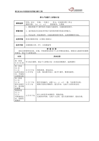 卢佳丽：个人研修计划