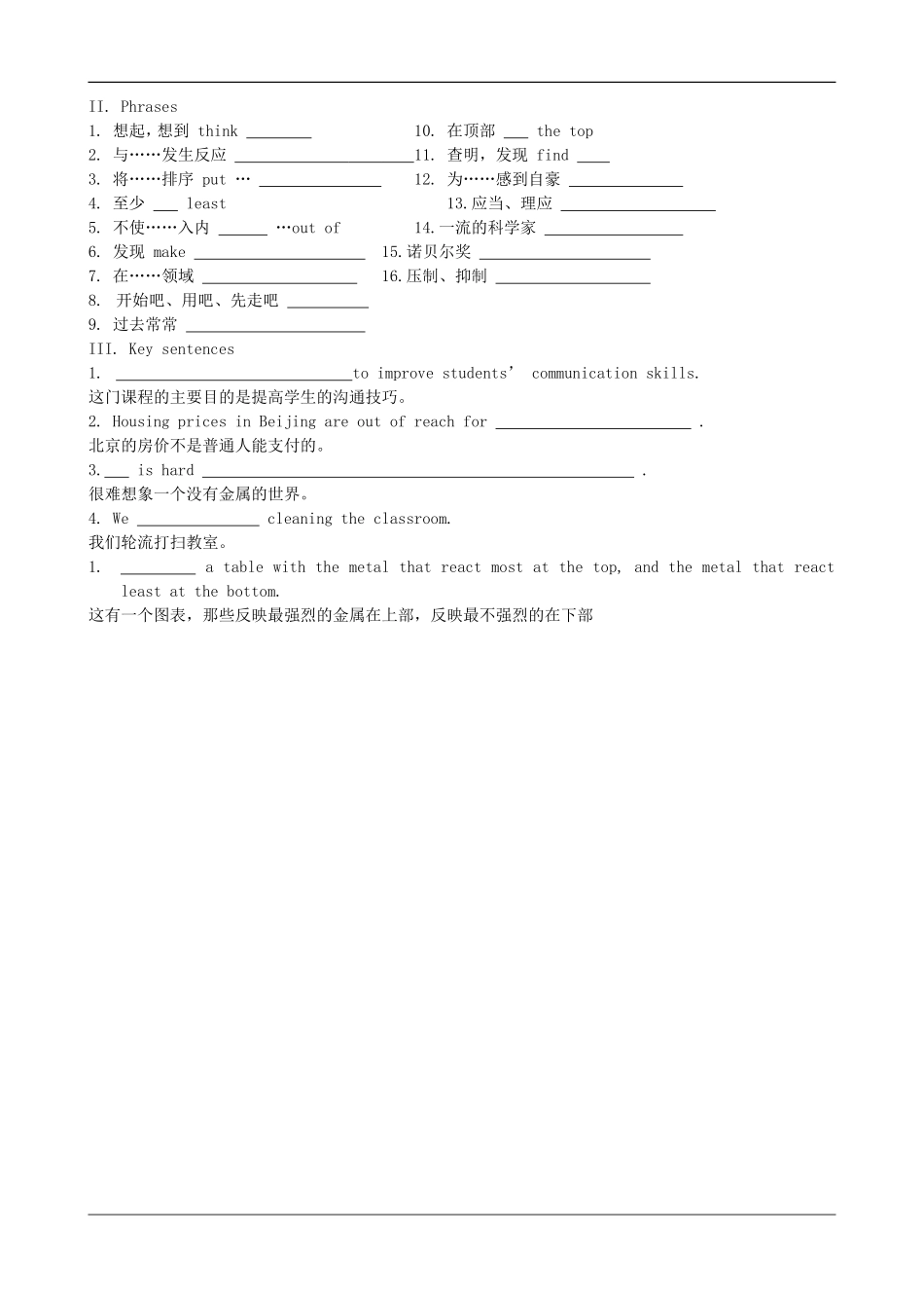 高中英语暑假作业-Module-5-外研版必修1_第2页