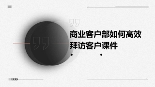 商业客户部如何高效拜访客户课件