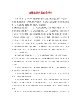 统计数据质量自查报告 