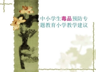中小学生毒品预防专题教育小学教学建议