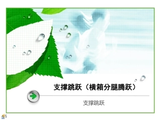 支撑跳跃(横箱分腿腾跃)