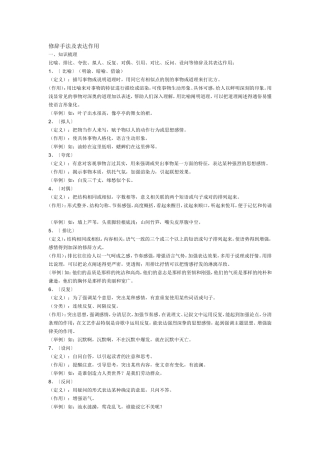 修辞手法及表达作用
