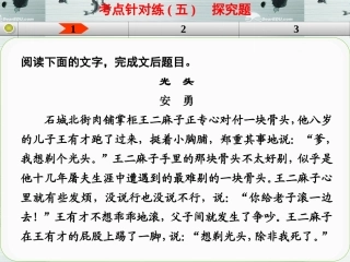 【步步高】山东省2014高考语文大一轮复习讲义-小说-考点针对练五课件-鲁人版