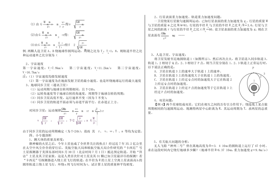 高中物理必修二第六章万有引力与航天知识点归纳与重点题型总结_第2页
