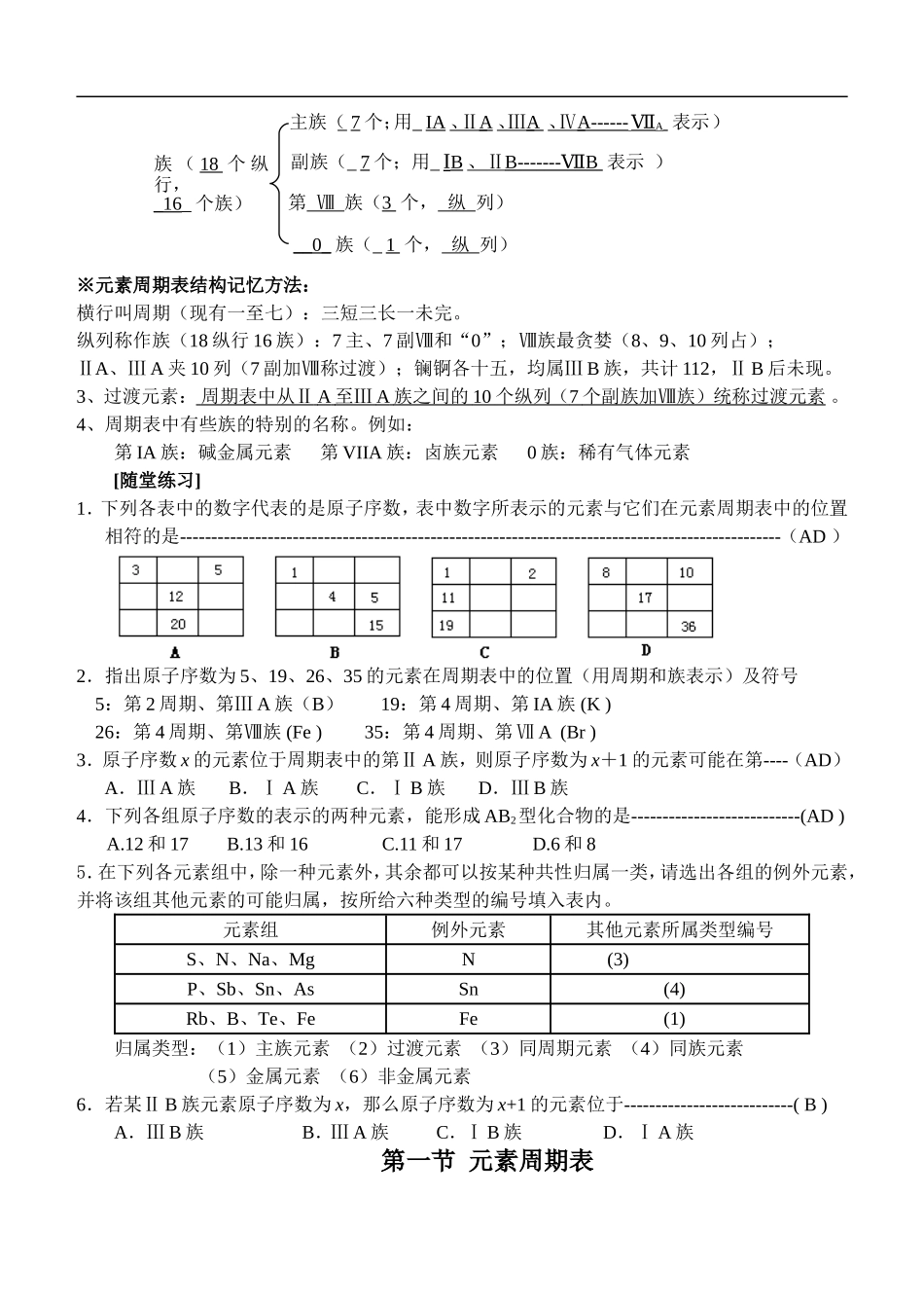 高中化学-1.1《元素周期表》教案-新人教版必修2_第2页