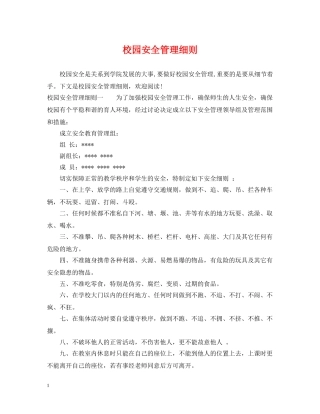 校园安全管理细则 