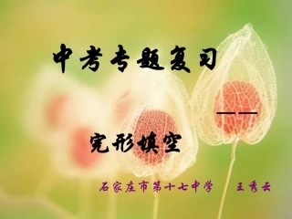 中考专题复习-完形填空