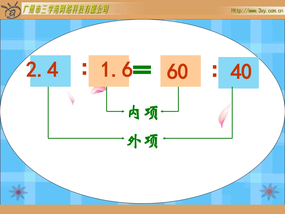 人教版新课标数学六年级下册《比例的基本性质》课件_第3页