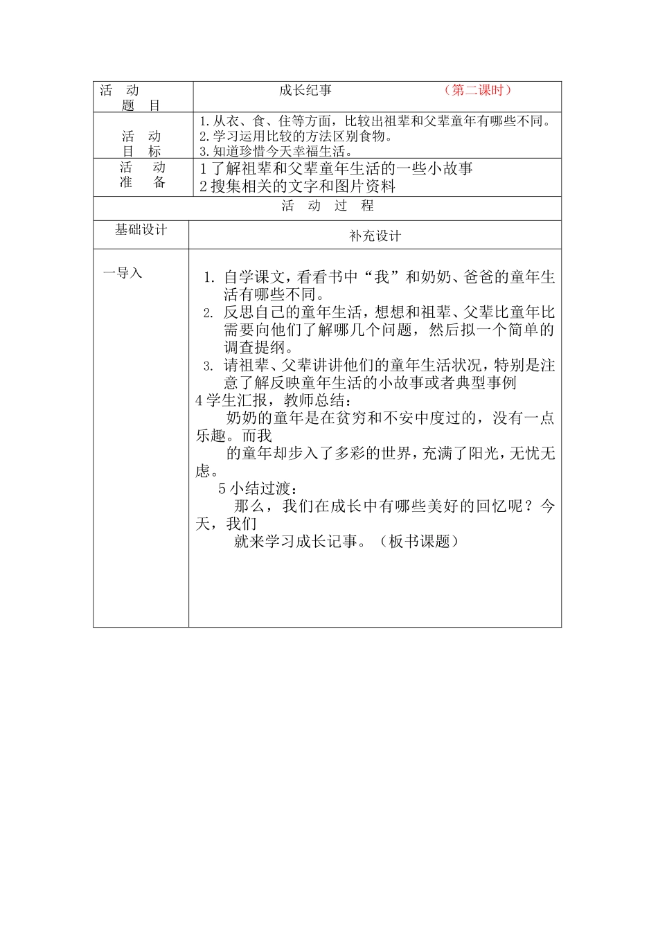 成长纪事教学设计_第3页
