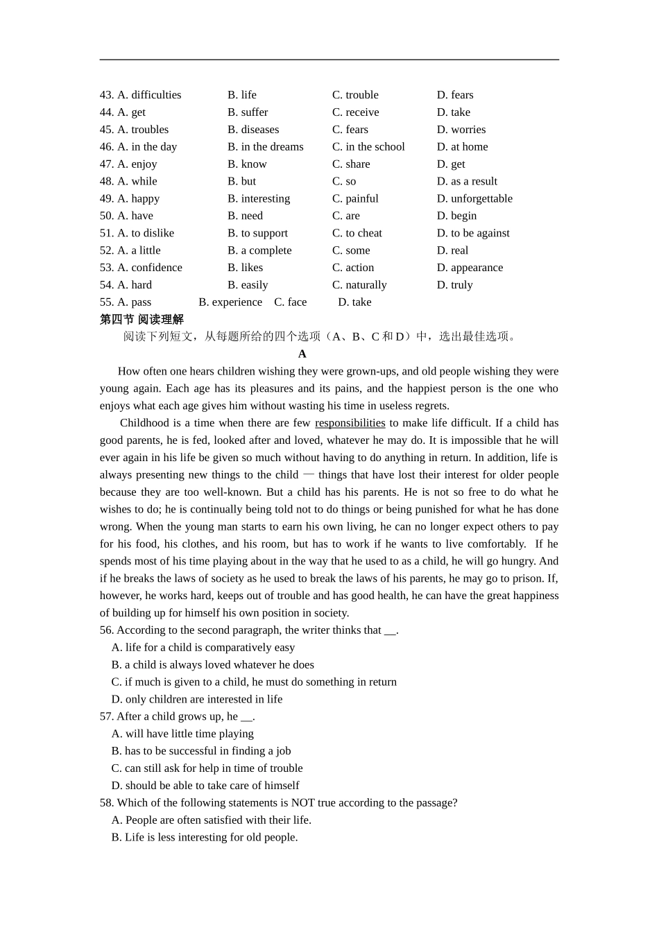 高中英语-Test-for-Unit-2-Growing-pains课件-牛津版必修1_第3页