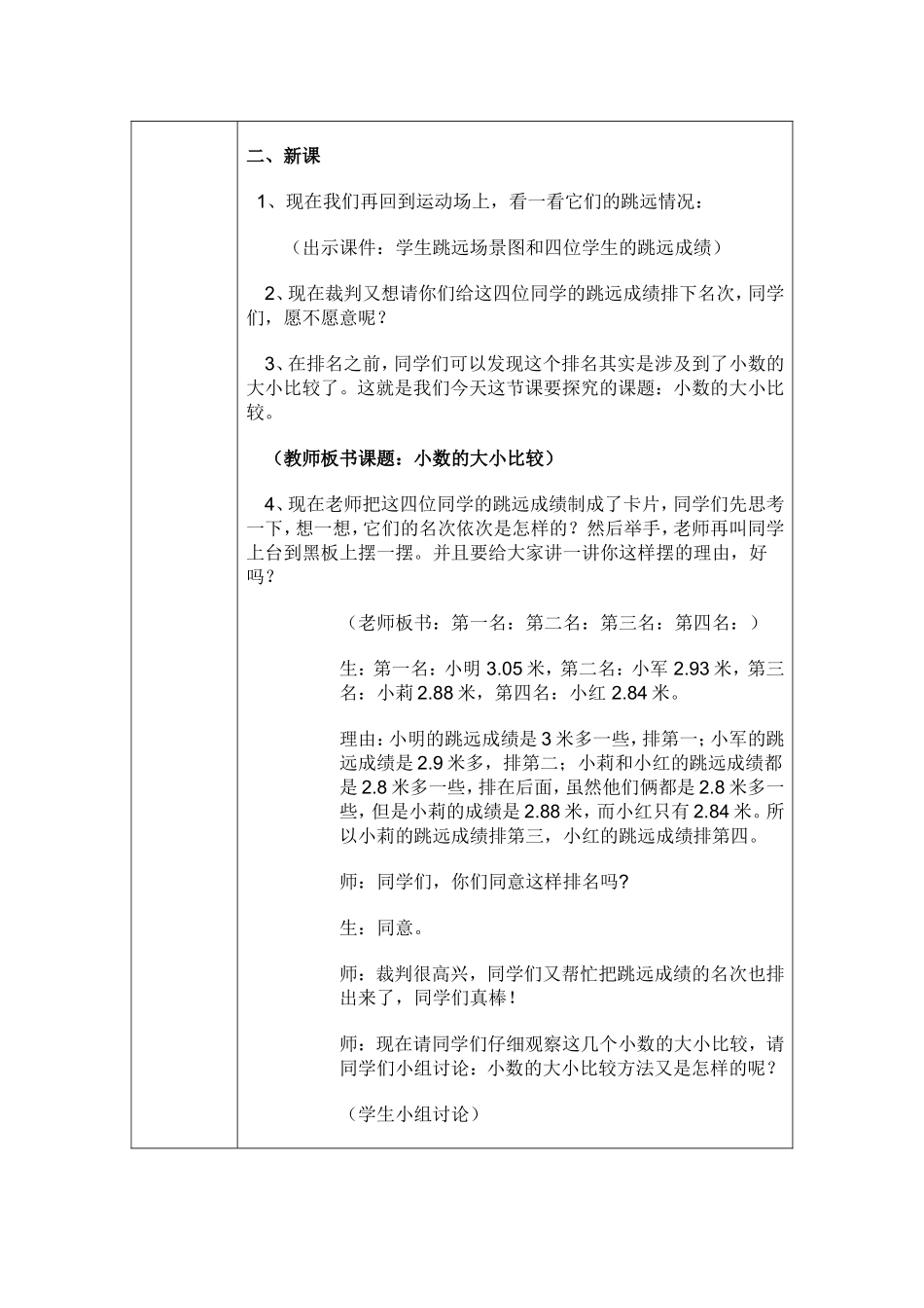 小数的大小比较教学设计_第2页