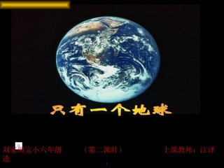 只有一个地球练