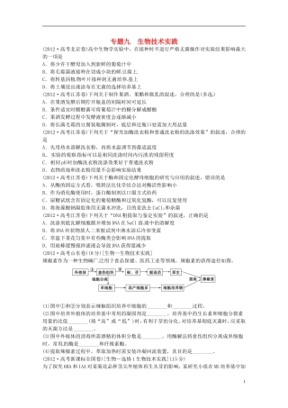 【优化方案】2014届高考生物总复习-专题九-生物技术实践-新人教版-