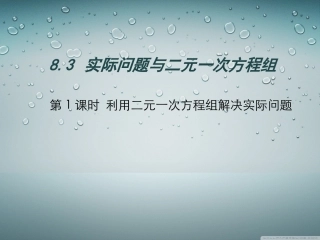 利用二元一次方程组解决实际问题(1)