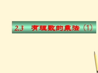 浙江省丽水外国语实验学校七年级数学上册《2.3有理数的乘法1》课件-浙教版