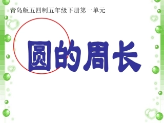 第三课时圆的周长(1)