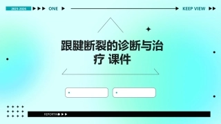 跟腱断裂的诊断与治疗 课件