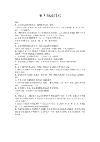 五大领域目标