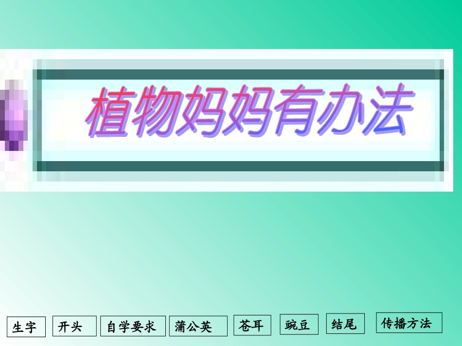 《植物妈妈有办法》课件 (2)_第1页