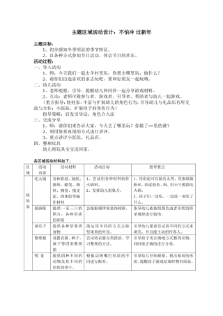 主题区域活动设计：不怕冷过新年