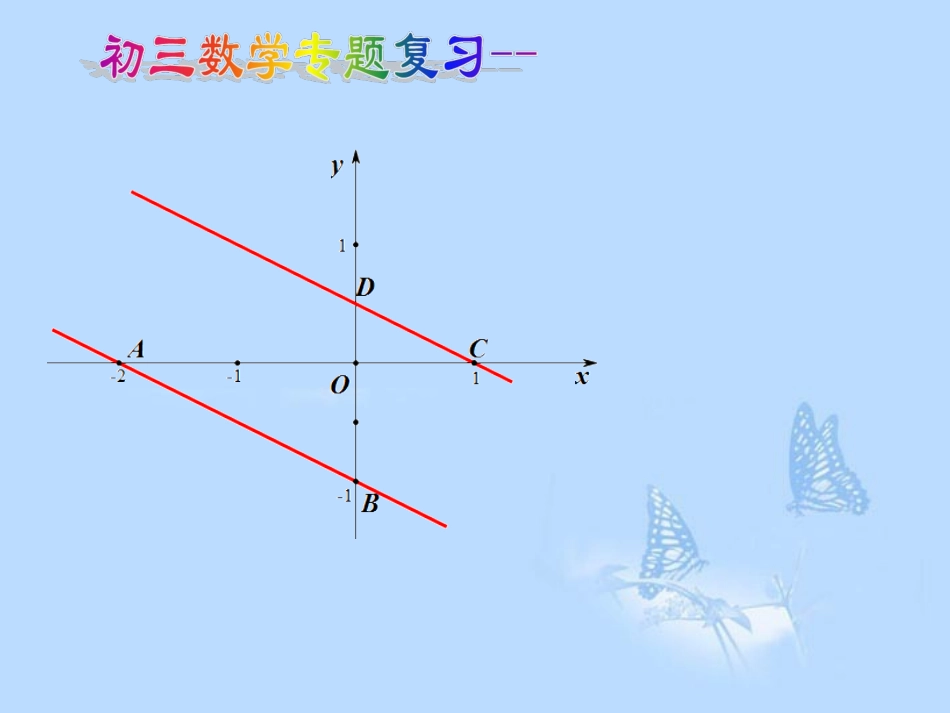 浙江省绍兴县杨汛桥镇中学九年级数学上册-平面直角坐标系中的平行直线复习课件-浙教版_第1页