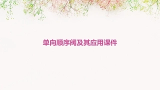 单向顺序阀及其应用课件