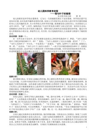 案例分析：幼儿教育+我与叶子的秘密1