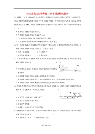 2012届高三生物-考前15天专项训练试题10