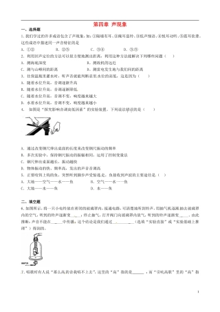 八年级物理上册寒假作业第四章声现象试题5（无答案）（新版）北师大版