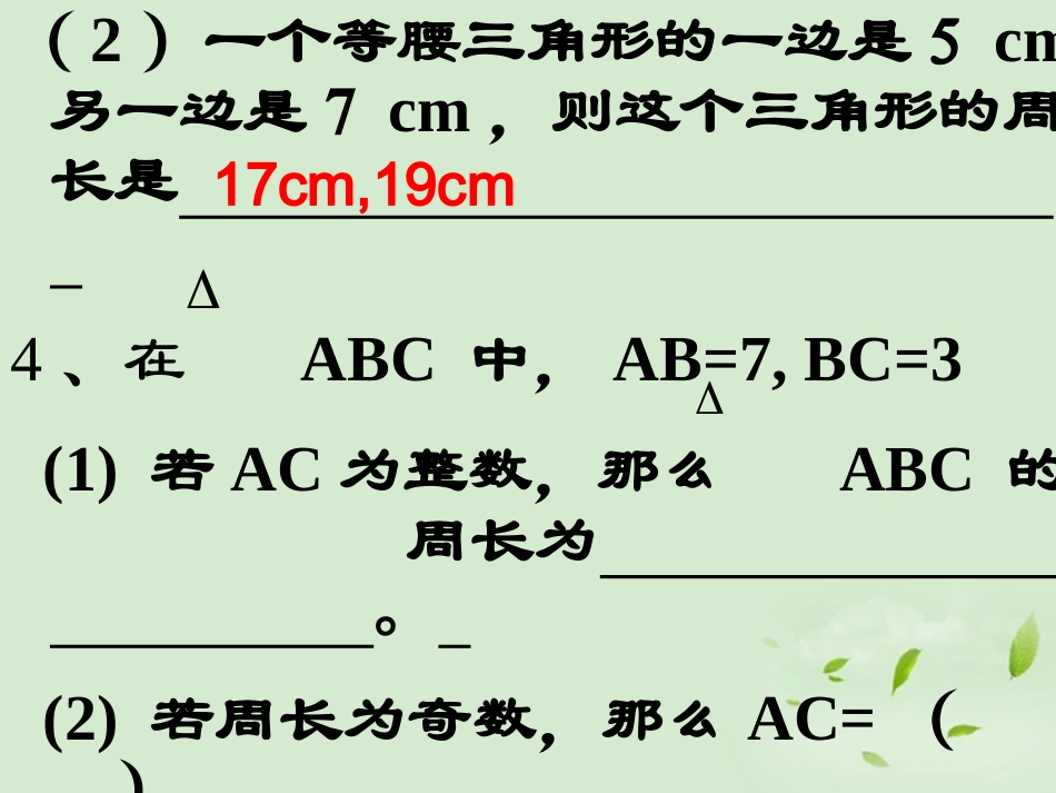 浙江省桐乡三中七年级数学下册《三角形》复习课件1-浙教版_第3页